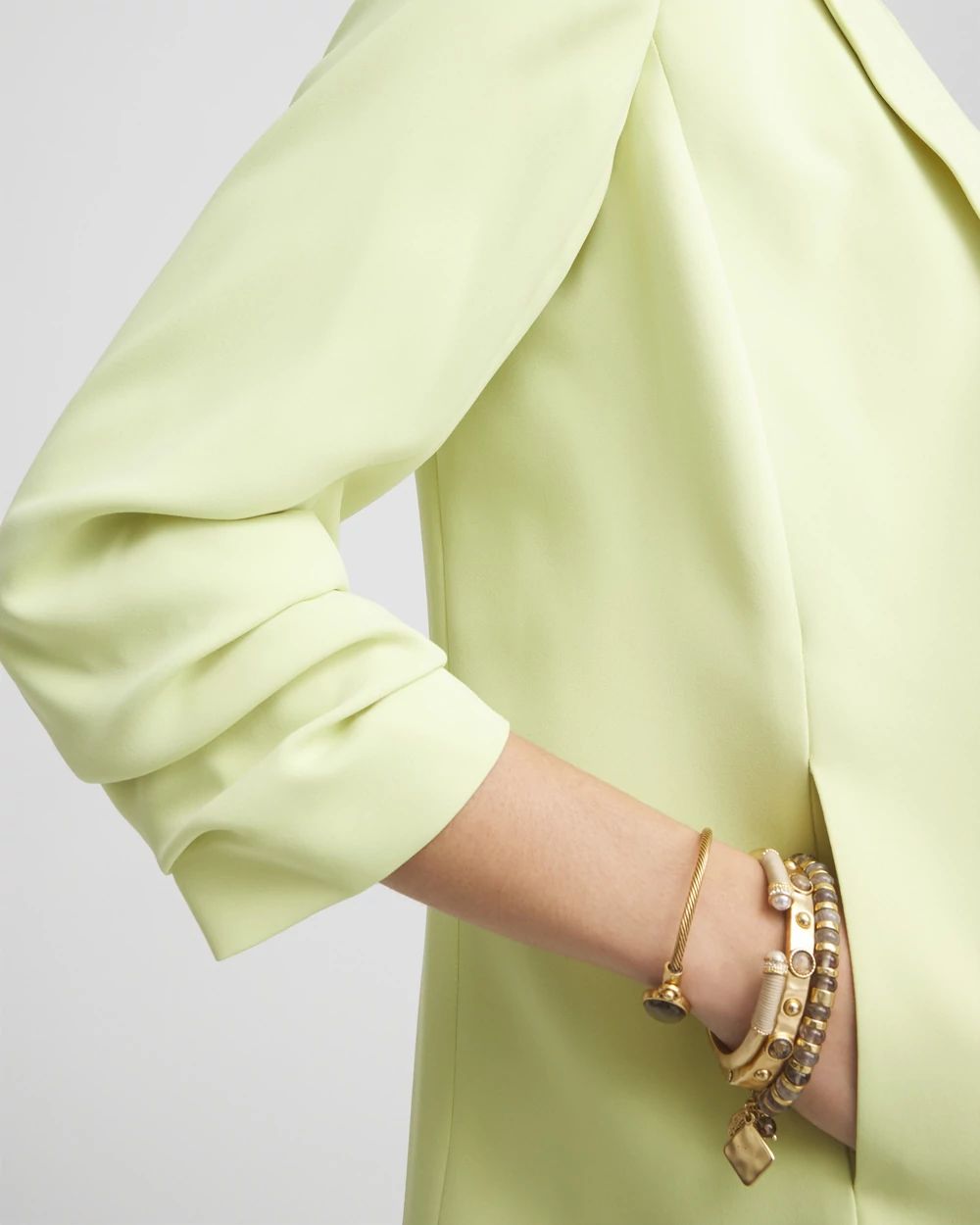 Notched-Lapel Ruched Sleeve Blazer | Chico's
